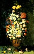 Ambrosius Bosschaert stilleben med stor blomstervas oil on canvas